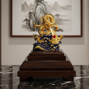 Rồng Nhả Ngọc Dát Vàng 24k