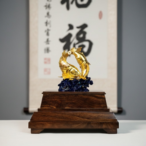 Alternative view of Tượng Đôi Cá Chép Dát Vàng 24k