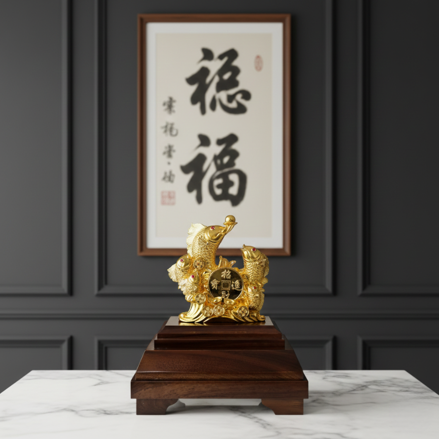 Cá Chép Vượt Vũ Môn Dát Vàng 24k - Ảnh 3