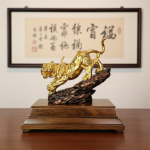 Tượng Bạch Hỗ Dát Vàng 24k