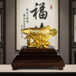 Alternative view of Tượng Cá Rồng Dát Vàng 24k