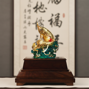Tượng Cá Rồng Dát Vàng 24k