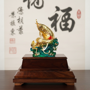 Alternative view of Tượng Cá Rồng Dát Vàng 24k